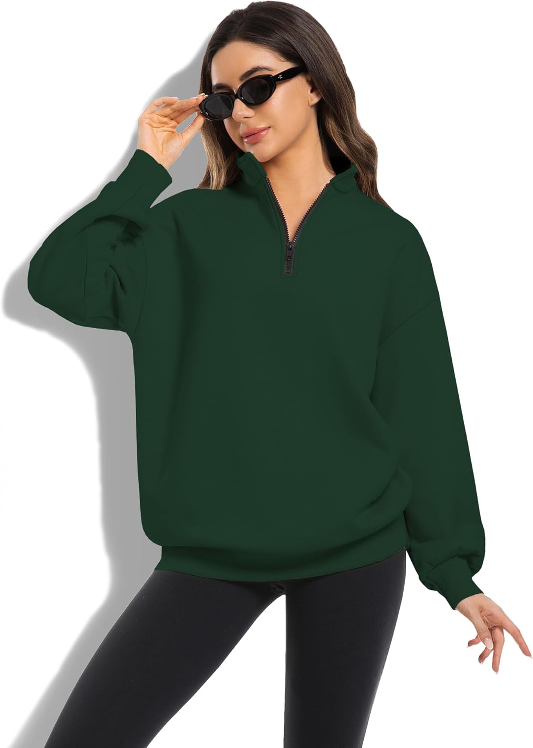 2 Pack Womens Zip Up Hoodies Oversized Sweatshirts Fall Long Sleeve Shirts Fashion Pullover - Image 4