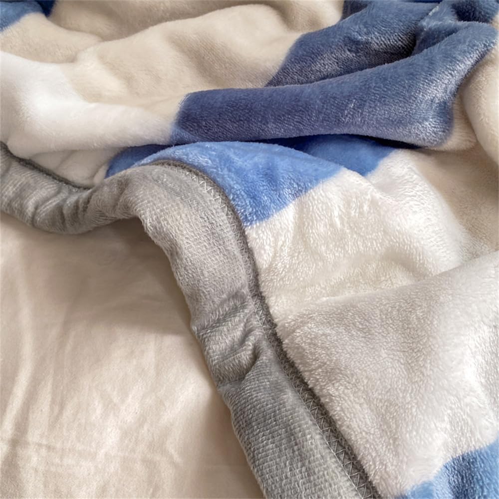 FANSU Coperta Plaid in Pile di Flanella Super Morbida e Calore, Copriletto Stampa Scozzese per Letto Singolo/Matrimoniale, Coperta Divano in Microfibra Spessa Invernal (180x200cm,Blu)