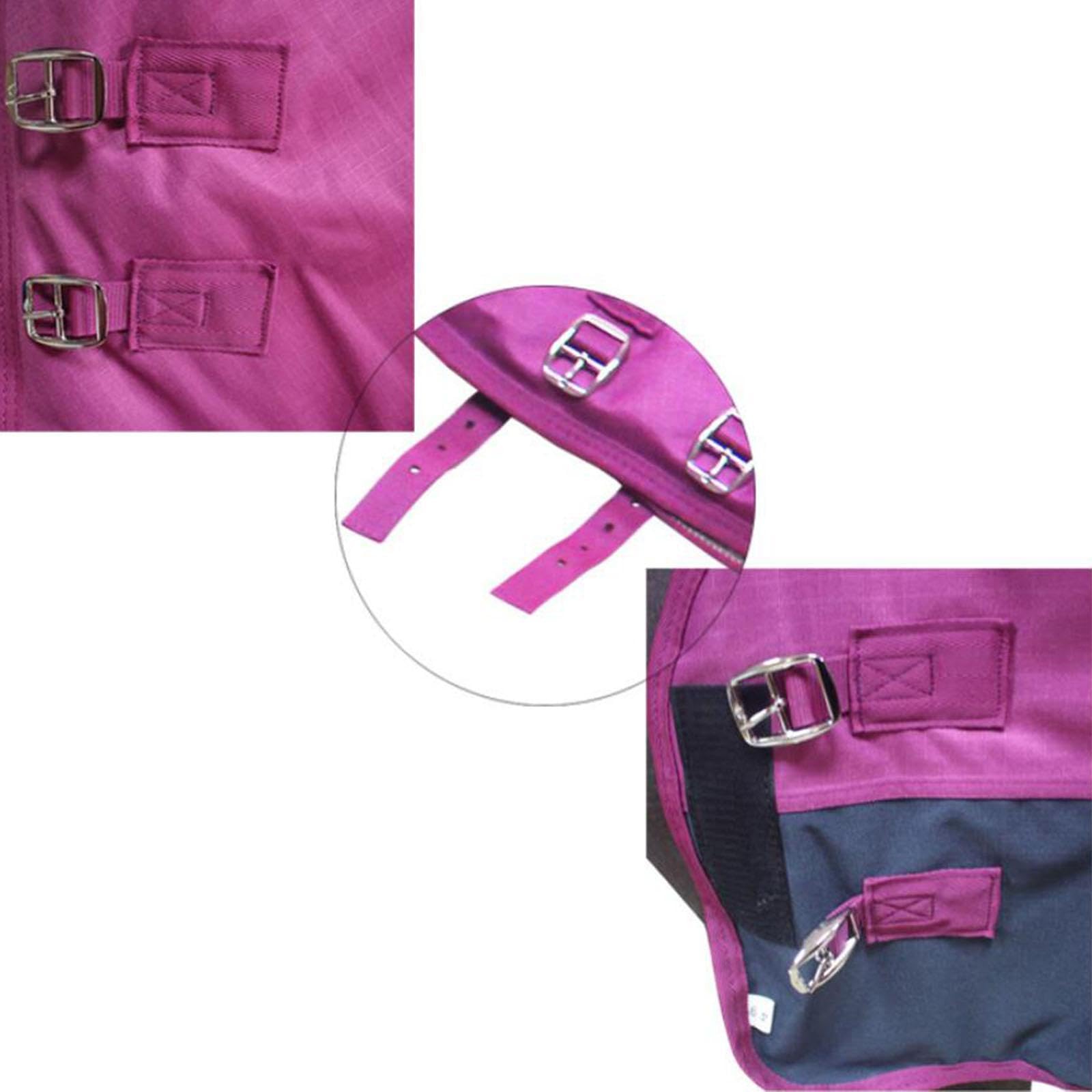 Manta de Invierno para Caballo, Manta de 600D, Acolchada Y Gruesa, Mantiene El, Resistente Al Agua, Ropa Ecuestre, Rosa Roja XL