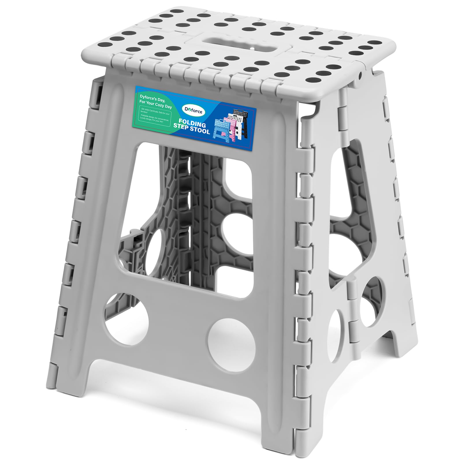 Dyforce Folding Step Stool 16 Inch,400lbs Foldable Step Stool for Adults