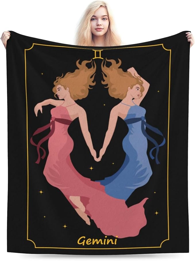The Beautiful Gemini Sign Throw Blanket for Couch Bed Sofa Soft and Comfortable Blankets 80