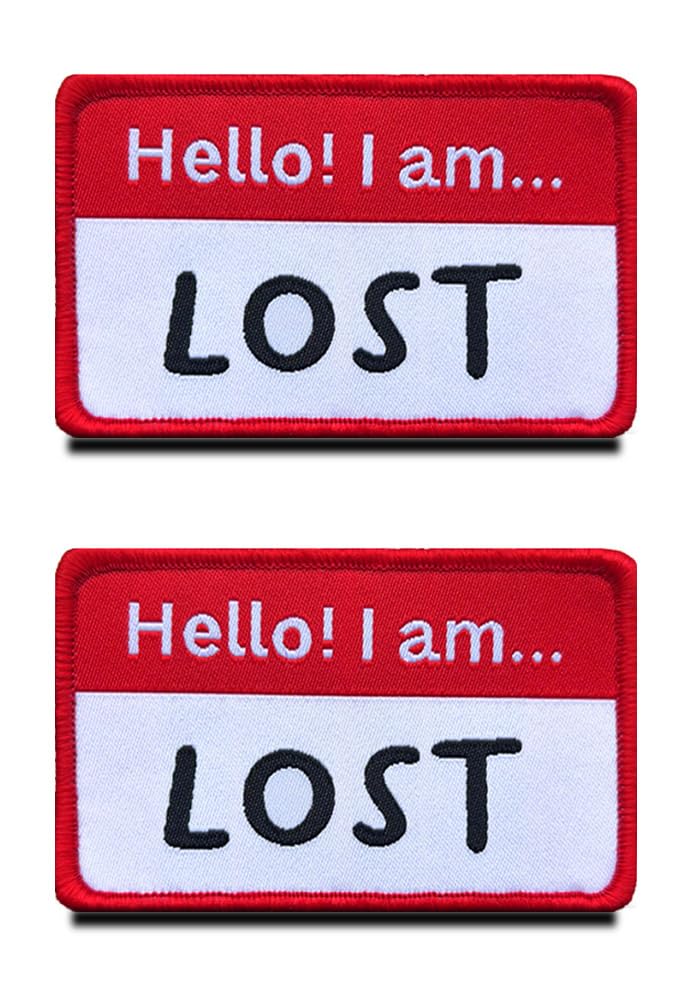 2 Stück Hello I'm Lost Lustig Patch Taktische Biker Worte Mo