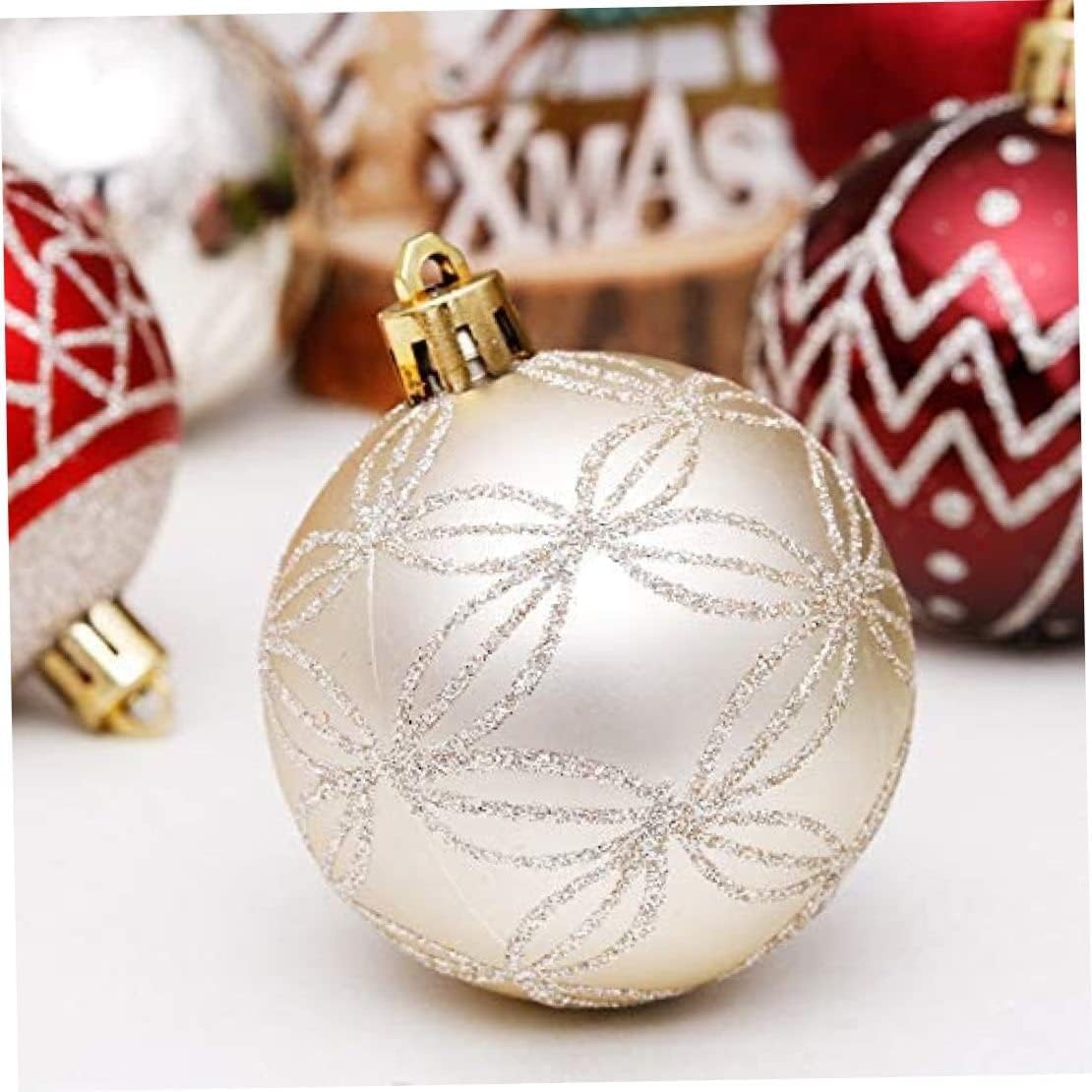 Weihnachtskugeln 30 Stück Weihnachtskugeln, Bruchsichere Christbaumschmuck, Kugeln, Dekorative Hängende Kugeldekorationen Dekoration(E)