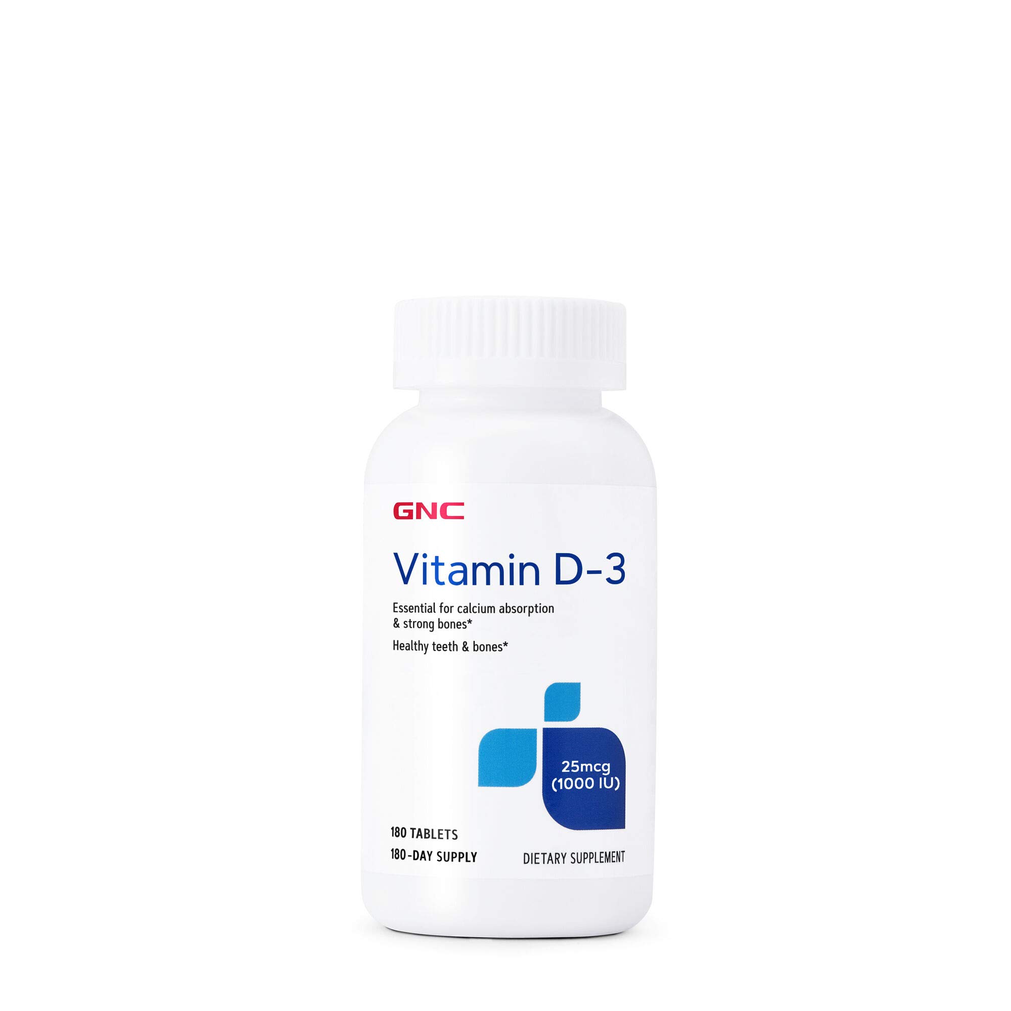 GNCVitamin D-3 25mcg, Supports Healthy Teeth and Bones, 180 Tablets