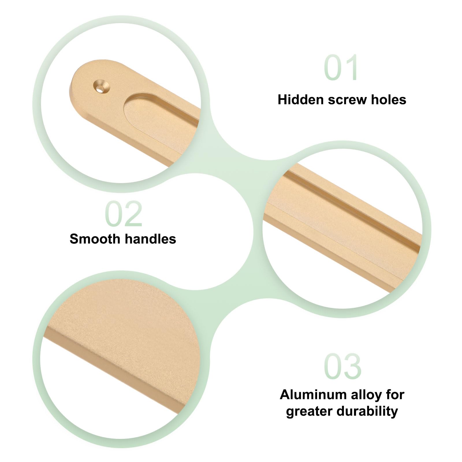 M METERXITY 2-Pack Recessed Finger Pulls - Image 2