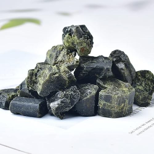 JUIYU Pedra de cristal 1 peça pedra de turmalina verde natural irregular cristal mineral espécime pr