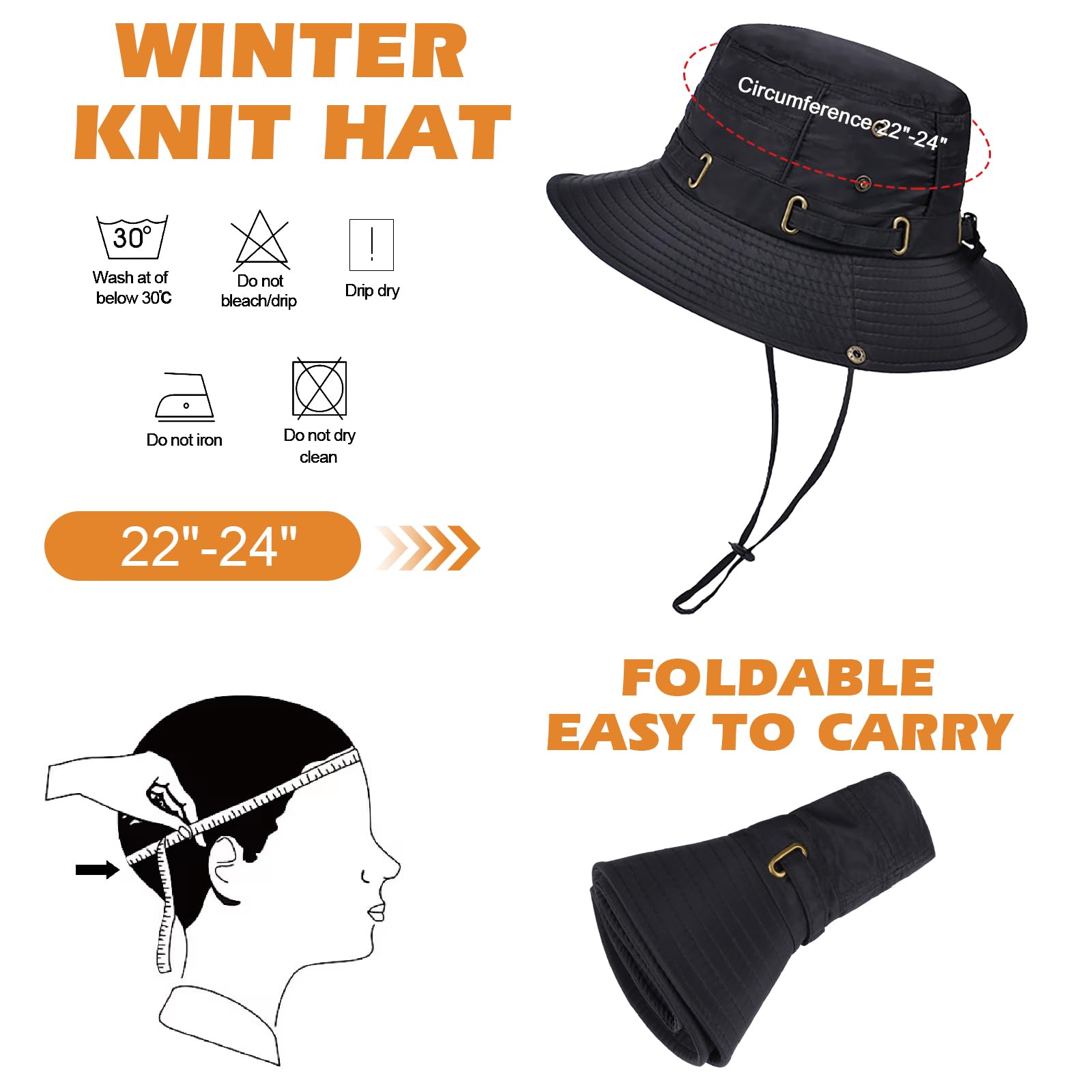 Unisex kapelusz typu bucket UPF 50+, ochrona przed promieniowaniem UV, wodoodporny, oddychający, składany, outdoorowy kapelusz z regulowanym sznurkiem i opaską przeciwpotną, dla mężczyzn i