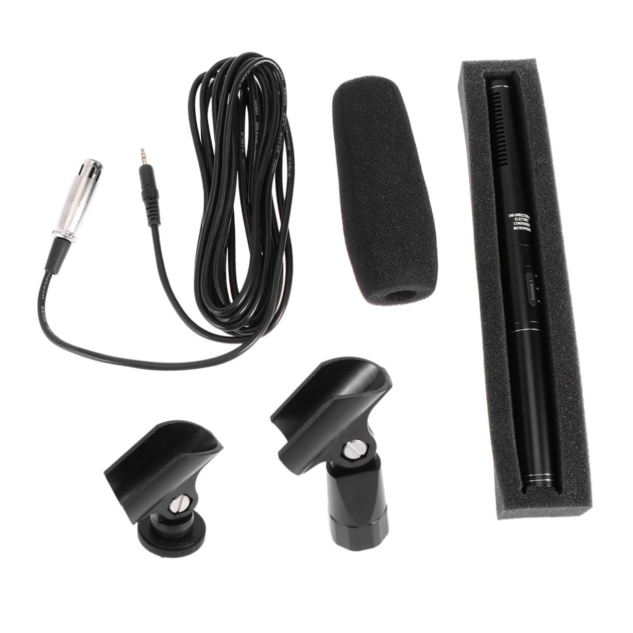 FAVOMOTO 1set Outdoor Interview Microphone for Live Streaming and Recording Portable Mic for and Smartphone Shock-Absorbing Design Excellent Voice Clarity Wide Compatibility