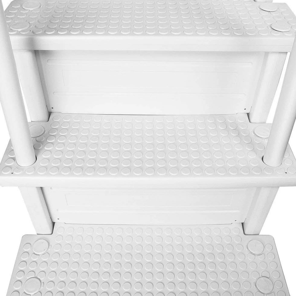 Escalera Blanca para Piscina Capacidad 350 lbs Riser 11 in miniatura 3