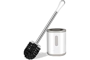 Compact Toilet Scrub Brush and Holder