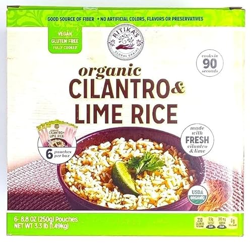 Organic Cilantro & Lime Rice. 8.8 oz. (Pack of 6)