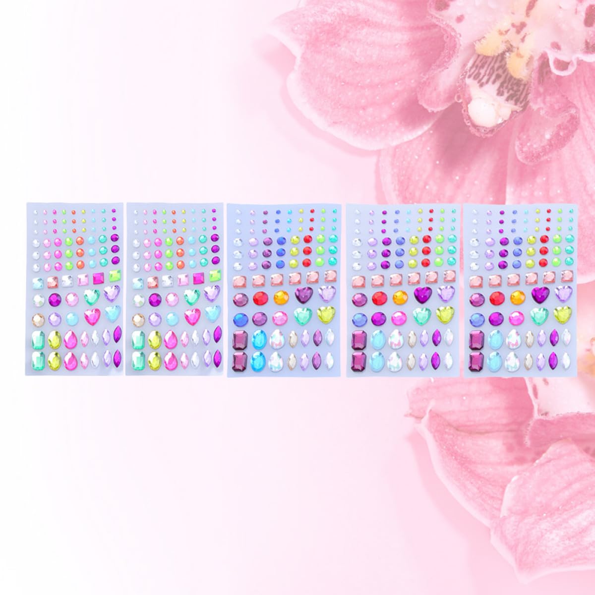 LALAFINA 15blätter Acryl Strass Aufkleber Selbstklebende Schmucksteine Für Handwerk Bastelprojekte Gesichts Und Handy-Dekoration Mixed Colors Hochglänzend Und Vielseitig