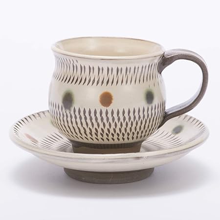 Amazon 小鹿田焼 コーヒーカップ ソーサー 赤青ドット 飛び鉋 Art Craftworks アート アンド クラフトワークス カップ ソーサー 通販