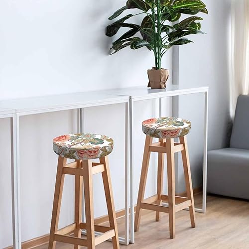 Miniatura 6 de Swono Funda de taburete redondo con patrón floral retro, cojín suave para asiento de bar, funda de cojín para silla de bar, 13 pulgadas