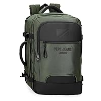 Pepe Jeans Bromley Zaino da Cabina Portatile 15,6 Pollici Verde 30x44x18 cm Poliestere Bagaglio a Mano