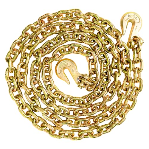SALIFTFE 1/2 Chain Trailer Chains with Hooks Grade 80 Tow Log Chain 12000 lbs Working Load for Truck Farm Construction(1/2 in x 10FT)