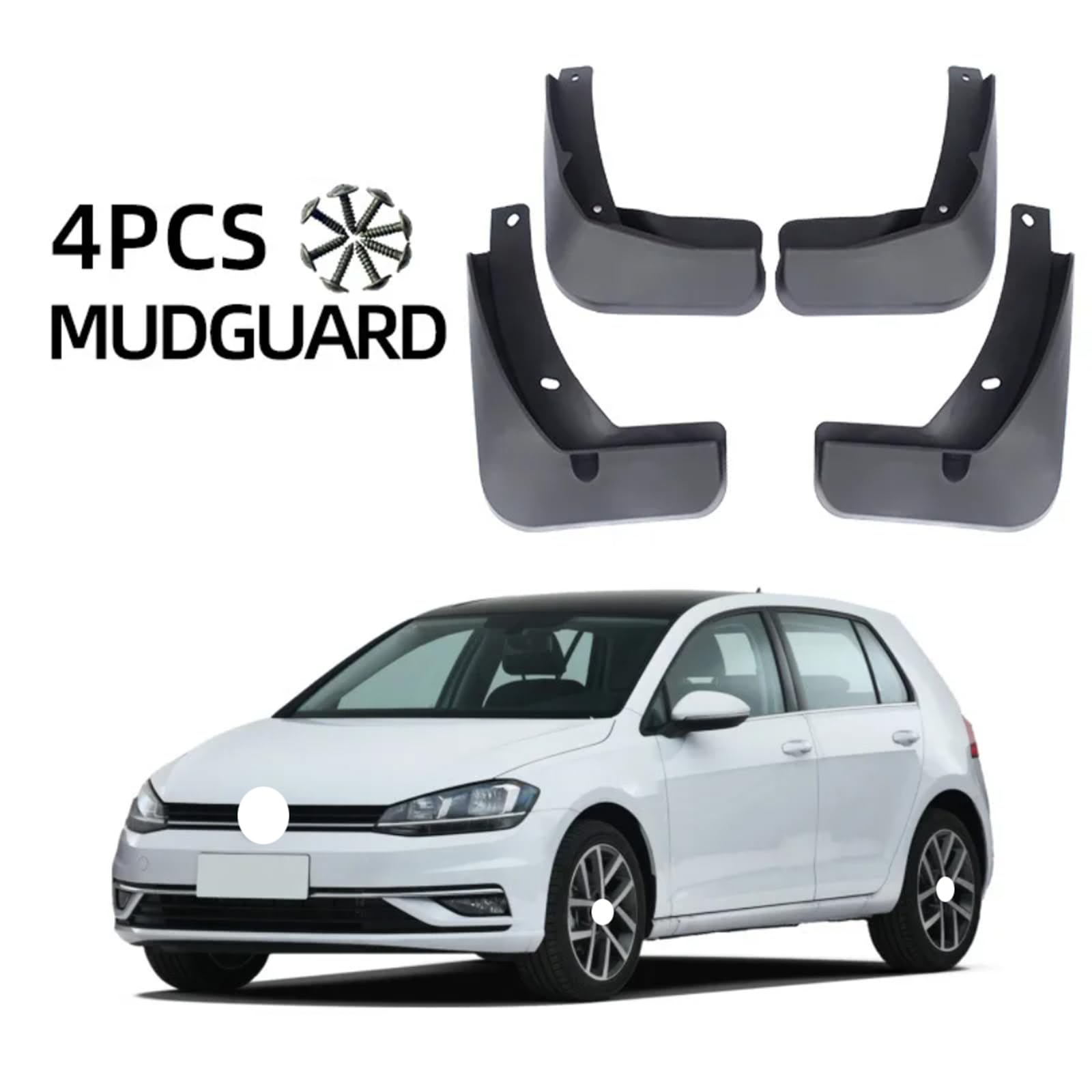 Chlapacze dla VW Golf 7/7.5 2013-2018, 4-częściowy przedni błotnik samochodowy z tylnym błotnikiem osłona przeciwbryzgowa z klipsami