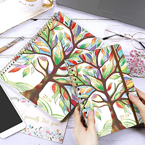 Planner 2023-2024 - Jul.2023 - Jun.2024, 2023-2024 Planner, Academic Planner 2023-2024, 8" X 10", Weekly Monthly Planner 2023-2024 With Marked Tabs, Thick Paper + Contacts + Twin-Wire Binding - Lucky Tree #TOP7