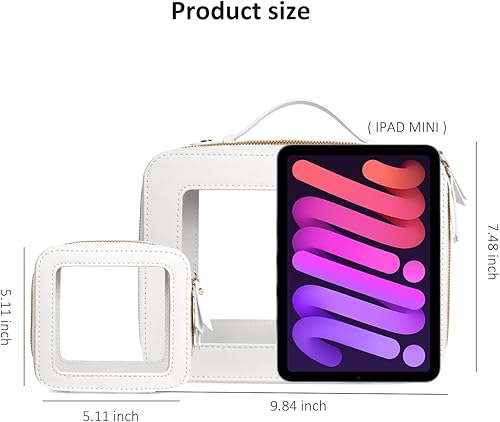 Miniatura 8 de Bolsas de maquillaje transparentes, bolsa de aseo aprobada por la TSA con cremallera, organizador de maquillaje transparente, de gran tamaño,