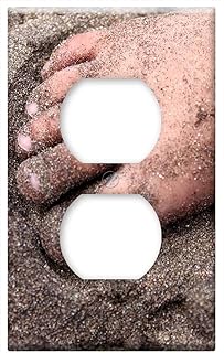 Switch Plate Outlet Cover - Feet Bebe Sand Fingers Nail Child Beach Shore