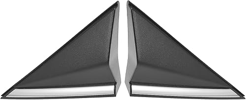 Miniatura 1 de VekAuto 2 piezas espejo esquina triángulo guardabarros cubierta compatible con Hyundai Elantra 2014 2015 2016, plástico duradero negro tono plateado