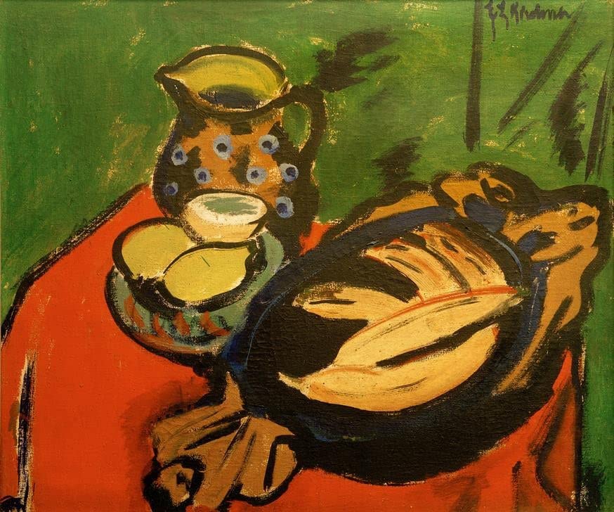 Tableau le bol en bois pour décoration chambre et salon vintage Kirchner 60x90cm