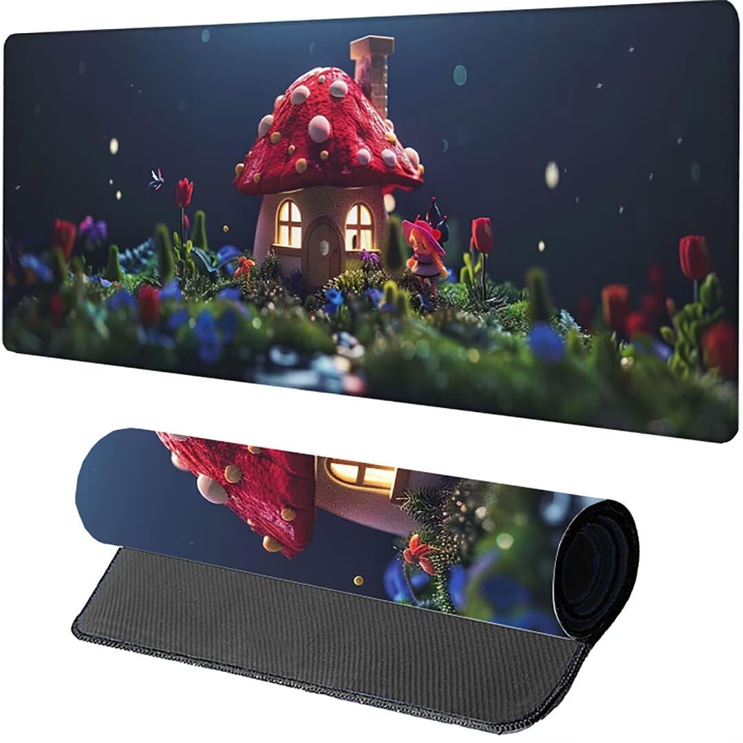 Excel Shortcut-Tasten-Mauspad - erweitertes großes 1200 x 600mm XL-Spickzettel-Gaming-Mauspad | PC-Büro-Tabellenkalkulation-Tastaturmatte | rutschfeste genähte Kante Blume HüTte