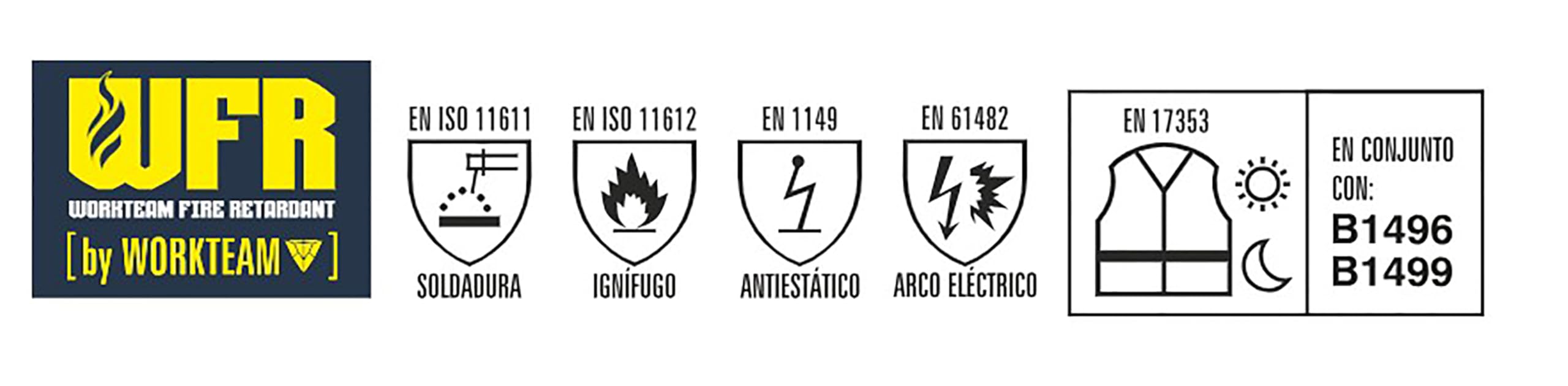 WORKTEAM B1196 Cazadora Ignífuga, Antiestática con protección para Soldadura y Arco Eléctrico, Visibilidad Realzada, Cintas Fluorescentes Amarillas y Triple Costura. Unisex