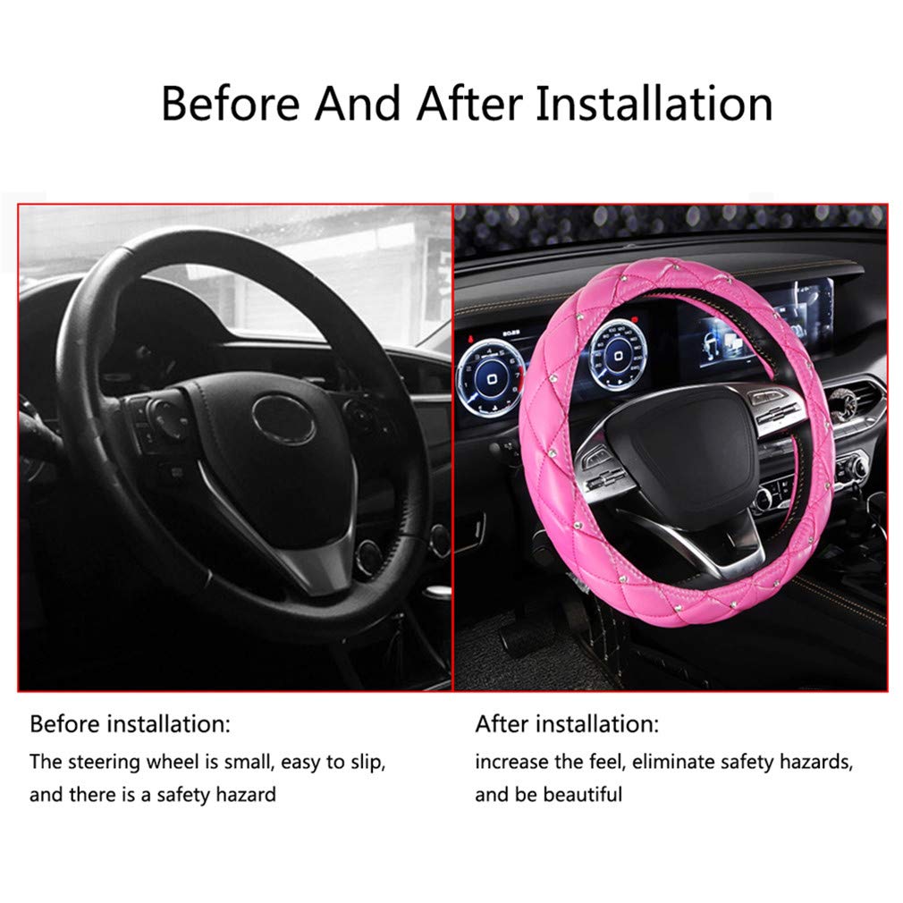 JNNJ Coprivolante Auto, Coprivolante in Pelle Microfibra, Copri