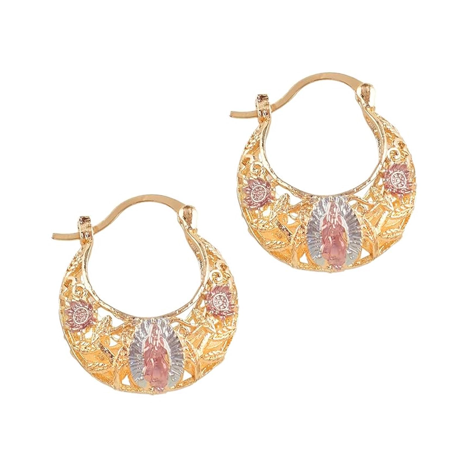 Vintage Virgen De Guadalupe Earrings Virgin Mary Guadalupe Earrings