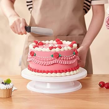 12インチ　ケーキデコレーションスタンド　サークリップ付　やや傷あり 12インチ ケーキデコレーションスタンド サークリップ付 やや傷あり