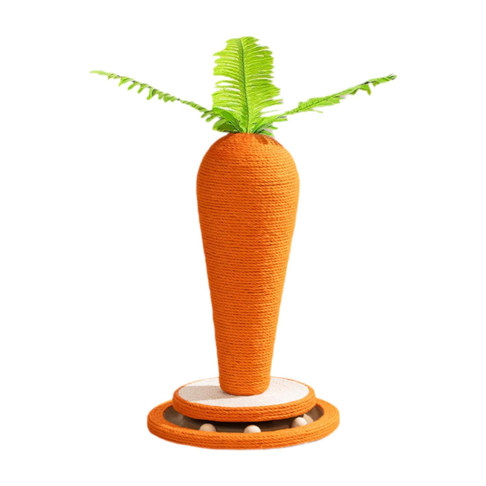 Tiragraffi per Gatti Giocattolo Verticale a Forma di Carota 43x30 cm