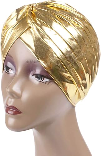 Miniatura 3 de Surkat Unisex metálico árabe indio turbante plisado Swami sombrero disfraz sombrero sombrero quimioterapia