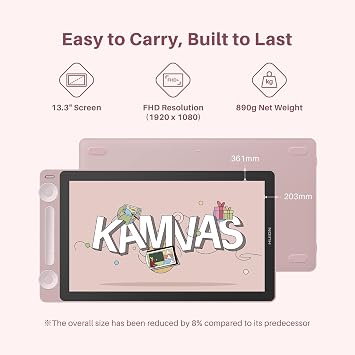 HUION Kamvas 13 (Gen 3) Drawing Tablet with Screen, 10 Pack Replacement Nibs PN06