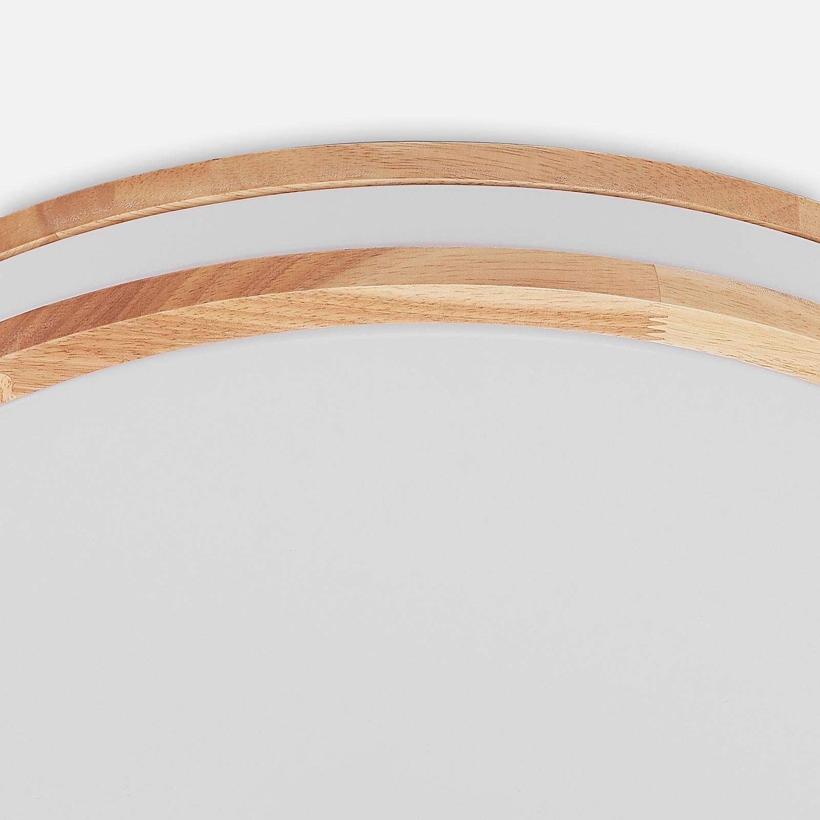 Lindby LED Deckenlampe Holz Ø49,5 cm, mit Fernbedienung dimmbar wechselbare Lichtfarbe 30W Wohnzimmerlampe Deckenleuchte Esszimmer