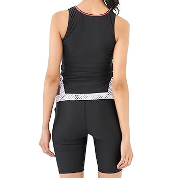 ちぃページ Amazon.co.jp: [フィラ] フィットネス水着 ジップタンキニ上下+