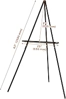 Vista 4 de VISWIN Caballete Negro de 63" para Letreros de Boda, Caballete de Exhibición de Madera Ajustable con Soporte, Caballete de Piso Trípode para Tablero