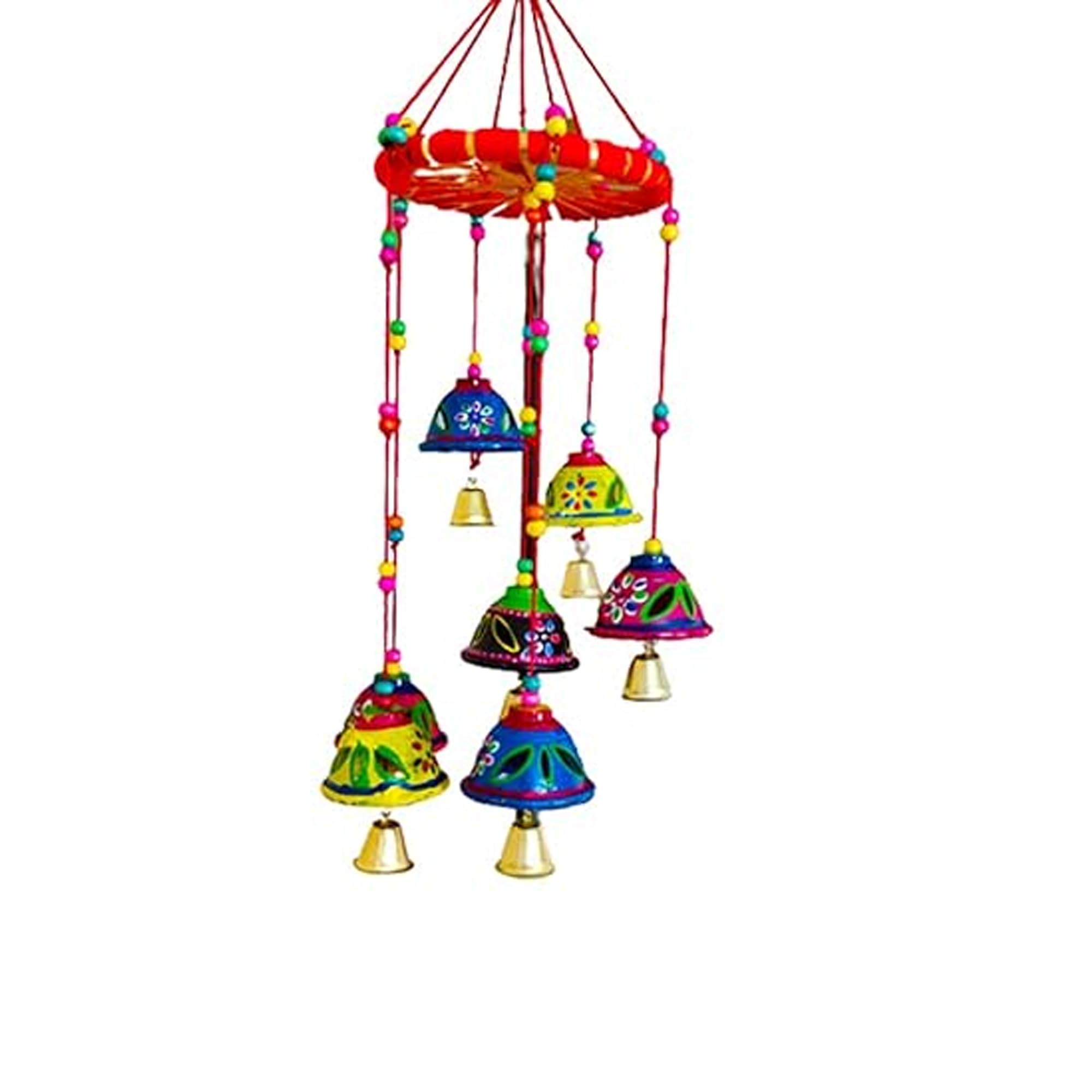 Ryme Wooden Bell Hanging Showpiece Toran Wind Chimes for Home | Decorative Wall & Door Hanging for Balcony, Bedroom & Living Room | Traditional Home Decoration Item-image-23