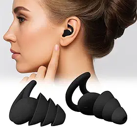 Protetor Auricular, Antirruido, 2 Pares com Caixinha Acrilica, Design Ergonômico, Material Silicone Macio e Reutilizável, Ideal para Dormir, Natacao, Trabalho
