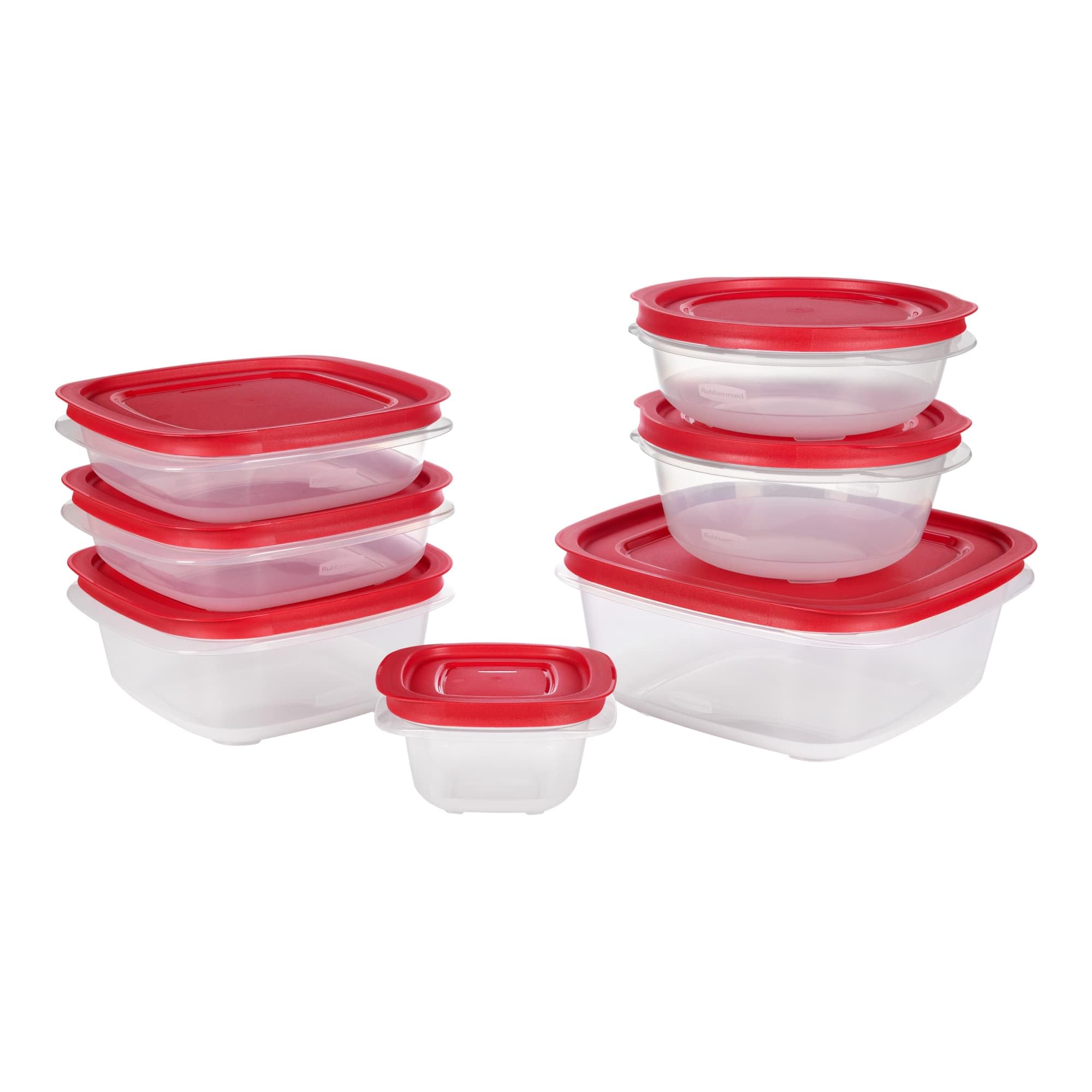 Rubbermaid EasyStore Quadratische und runde Behälter 14-teiliges Set Frischhaltedosen Frischhaltedosen Frischhaltedosen mit Deckel