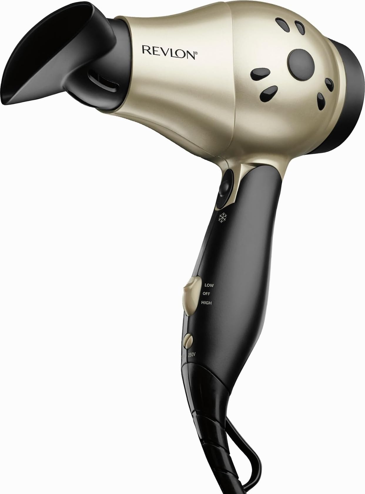REVLON 1875W Compact Folding Handle Hair Dryer | Great for Travel | Ionic Technology for Less Frizz, More Shine, Folding Design for Easy Storage & Travel, 2 Heat/Speed Settings + Cool Shot