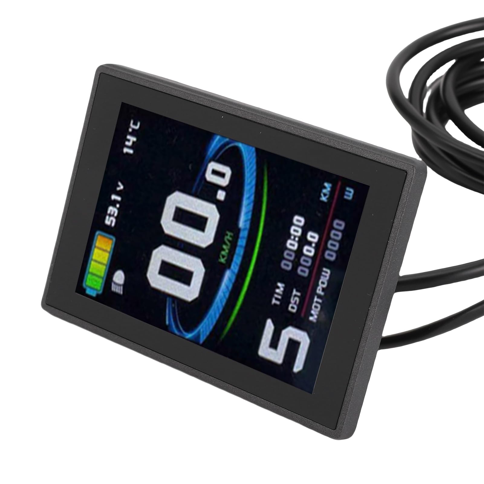 lyrlody Display LCD per Scooter Elettrico, Pannello di Controllo LCD per Bici Elettrica con Schermo a Colori ABS 24V 36V 48V con Connettore SM, Pulsanti Esterni, per Pendolari Diurni e Notturni
