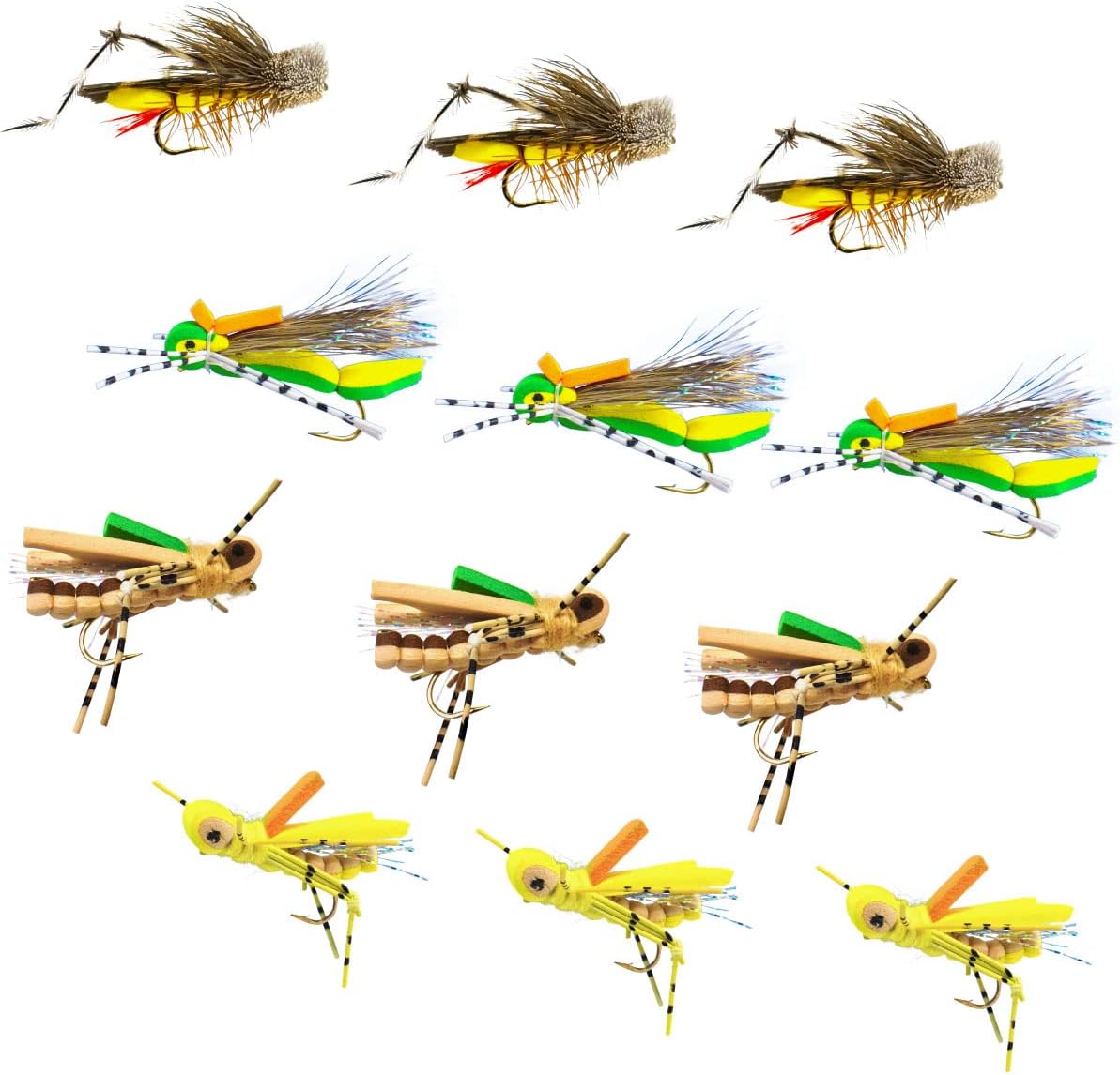 Thor Outdoor Foam Hopper Set 12 Pc Fly Fishing Kit