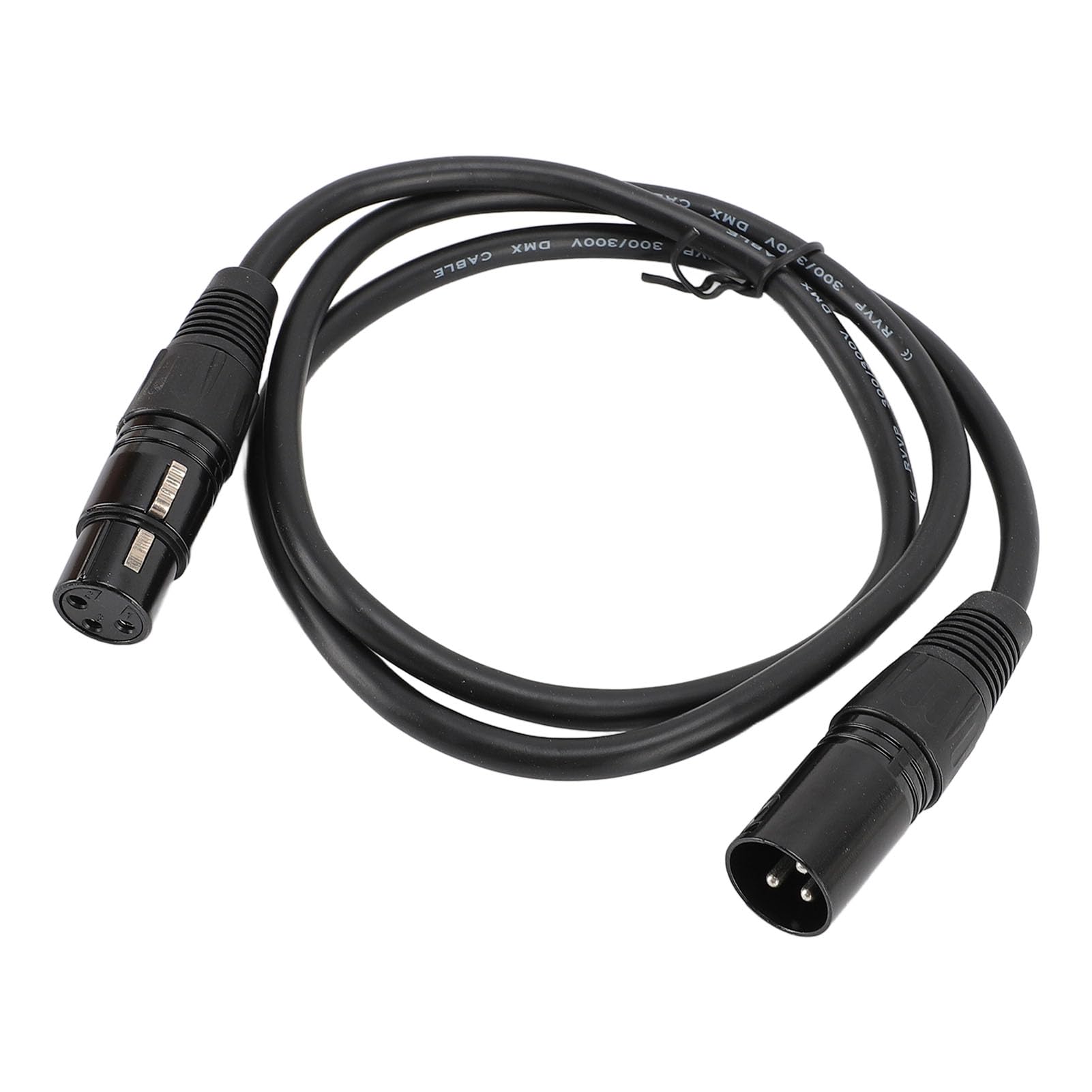 Demeras Cable de Señal de Luz de Escenario XLR Profesional Cable de Micrófono Versátil 1 M de Longitud 10 Piezas de Señal de Escenario Negro para Eventos en Vivo y Estudios