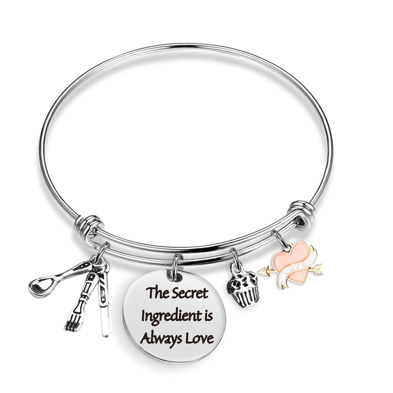 EIGSO Baker Bracelet Baker Chef Gift Inspirational Gifts for Baker Pastry Chef Culinary Students The Secret Ingredient is Always Love Fabulous Baker Baking Bracelet(Secret Love-BR)