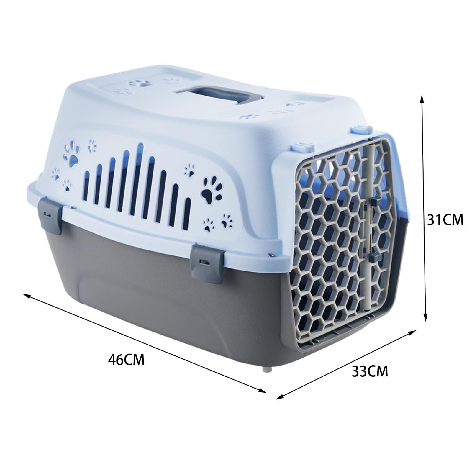 Transportín de Viaje para Mascotas, Caja de Transporte para Perros, Transportín Rígido Portátil para Perros Pequeños Y Medianos, para Senderismo Al Ai, Azul
