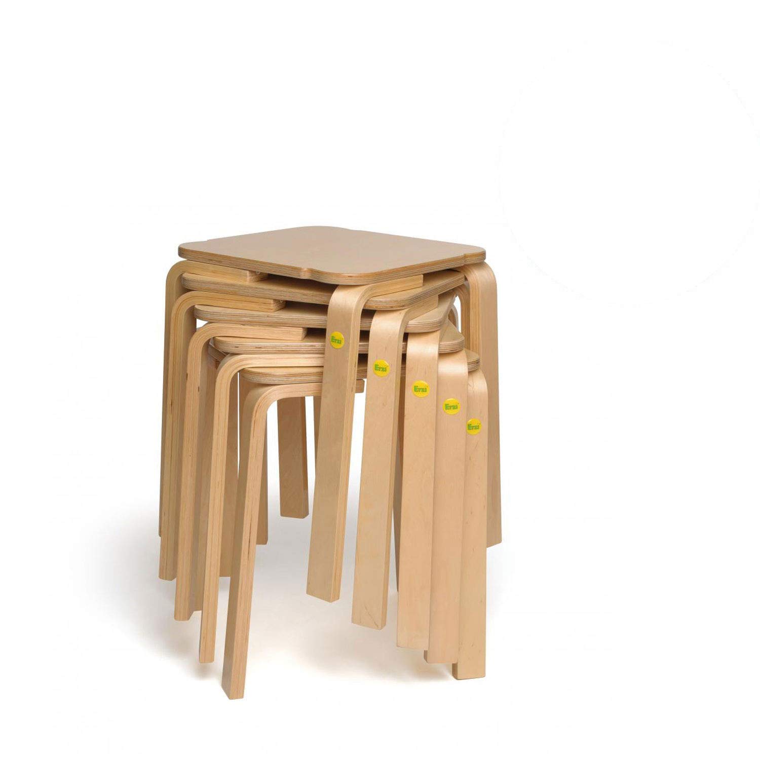 Erzi 5X Hocker 48 aus Formholz Birke bis 140kg Belastbar Stuhl Stapelbar