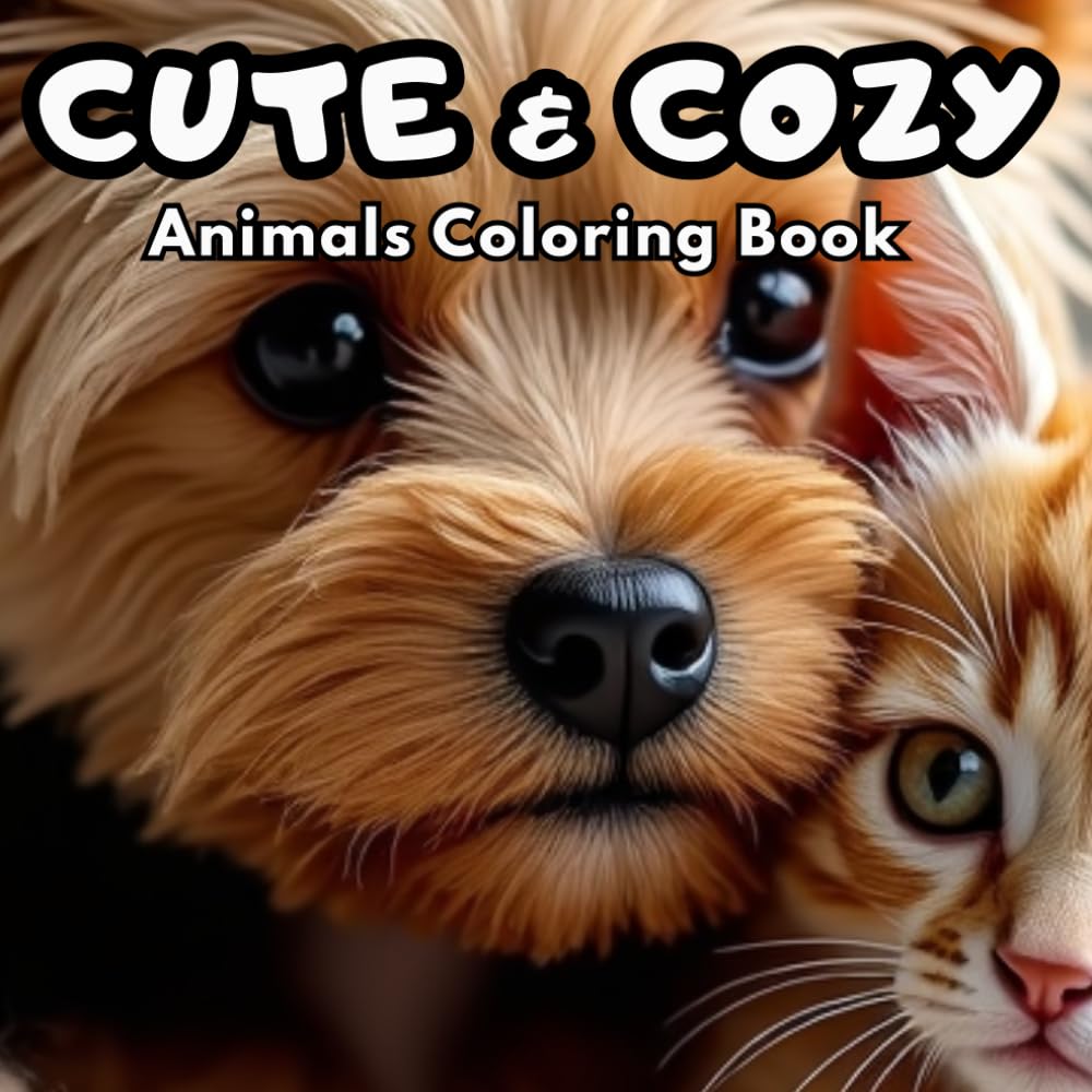 Cute & Cozy Animal Coloring Book: Adorable Forest, Farm & Baby Animals for Relaxing and Creative Coloring Fun: Simple and Charming Animal Coloring Pages for Creativity, Relaxation, and Stress‑Free Fun