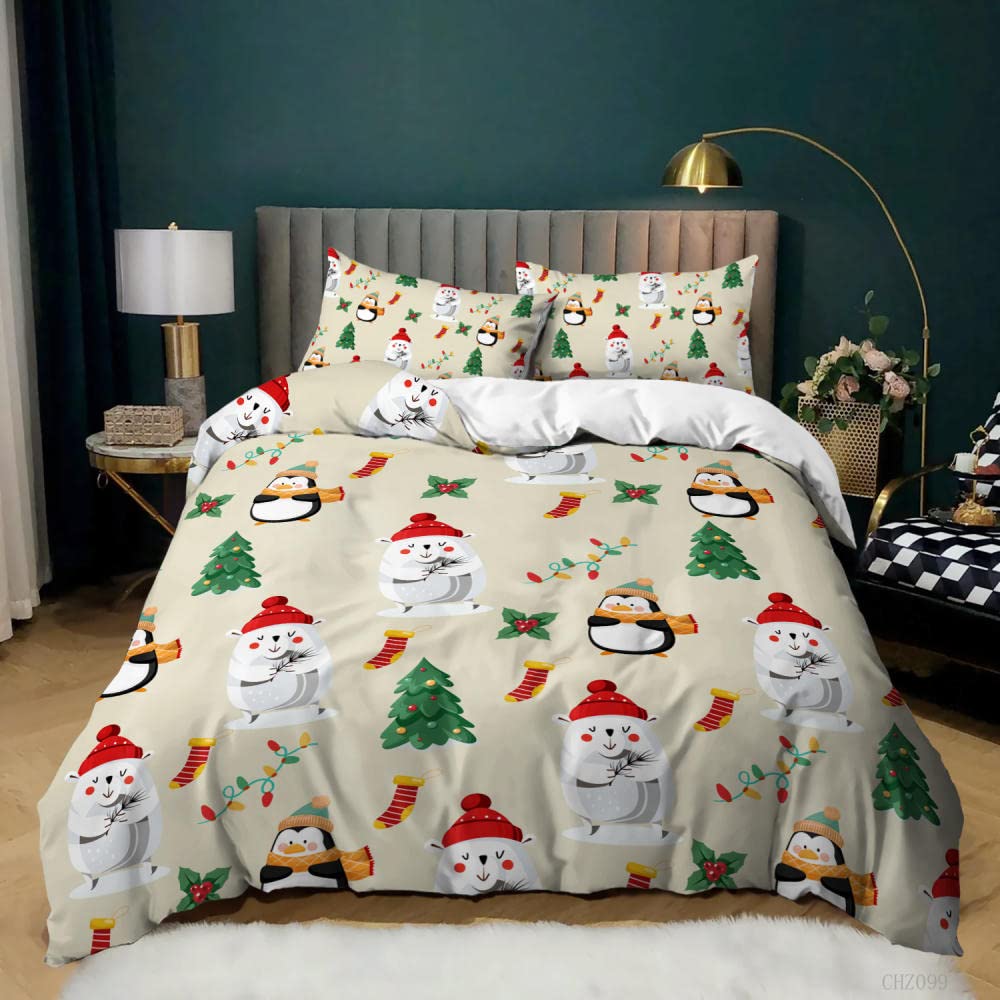 ZDPLL Bedding set Cartoon Bear reversible 3D microfibre duvet cover, 1 duvet cover with zip + 2 pillowcases 140 x 200 cm