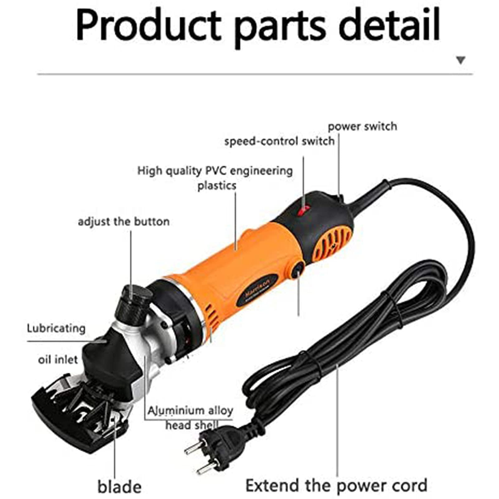 Cesoie per pecore, forbici per pecore elettriche da 690 W con 6 velocità, forbici elettriche per capre per pecore, capre, lama, cavallo, alpaca, pelo spesso e animali resistenti, toelettatura di pel